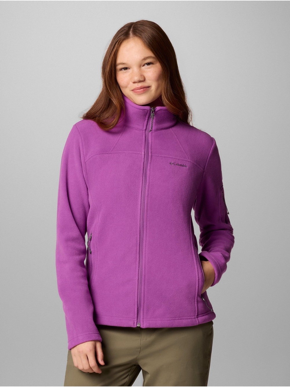 Columbia Women's Bright Purple Full-Zip Fleece Jacket